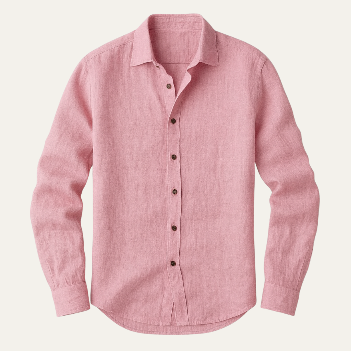 Luca | Men's Linen Shirt Cream Long Sleeve Button Up
