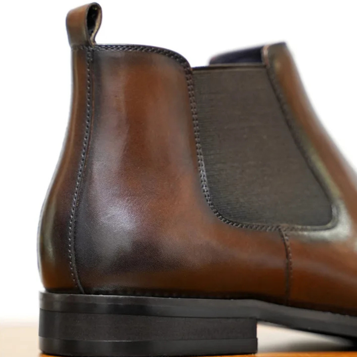 Axel | Men's Polished Chelsea Boot Brown Leather