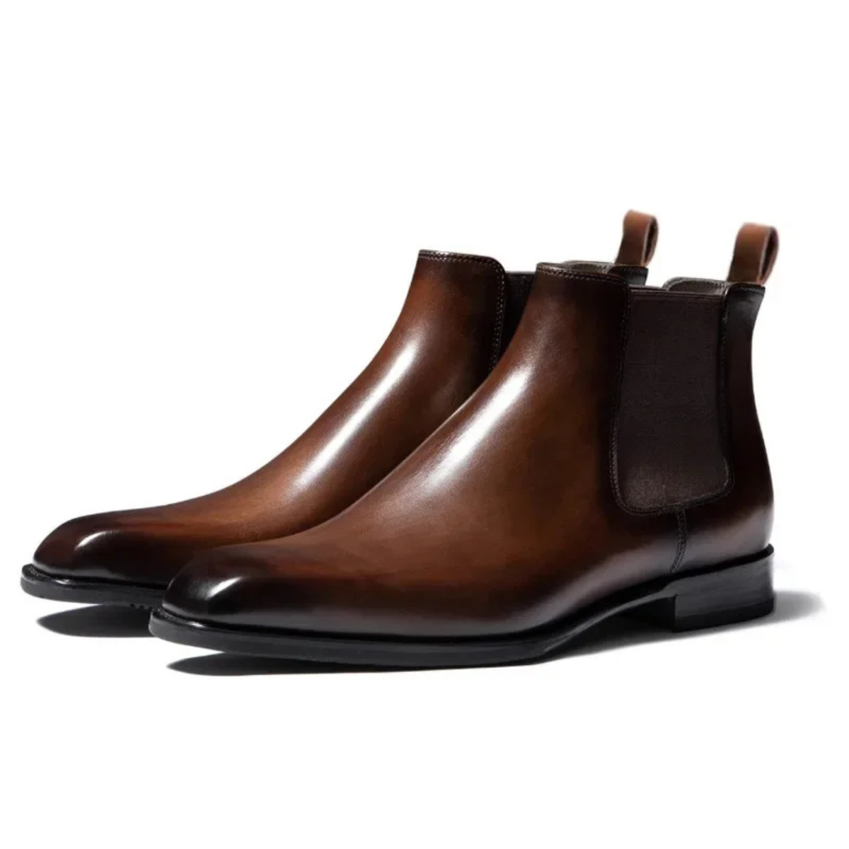 Axel | Men's Polished Chelsea Boot Brown Leather