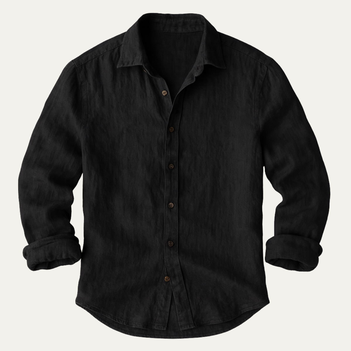 Luca | Men's Linen Shirt Cream Long Sleeve Button Up