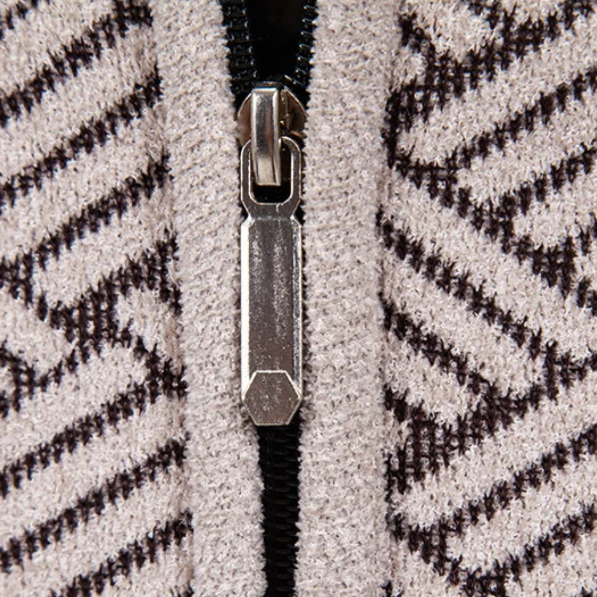 Knox | Men's Geometric Patterned Cardigan Sweater Beige