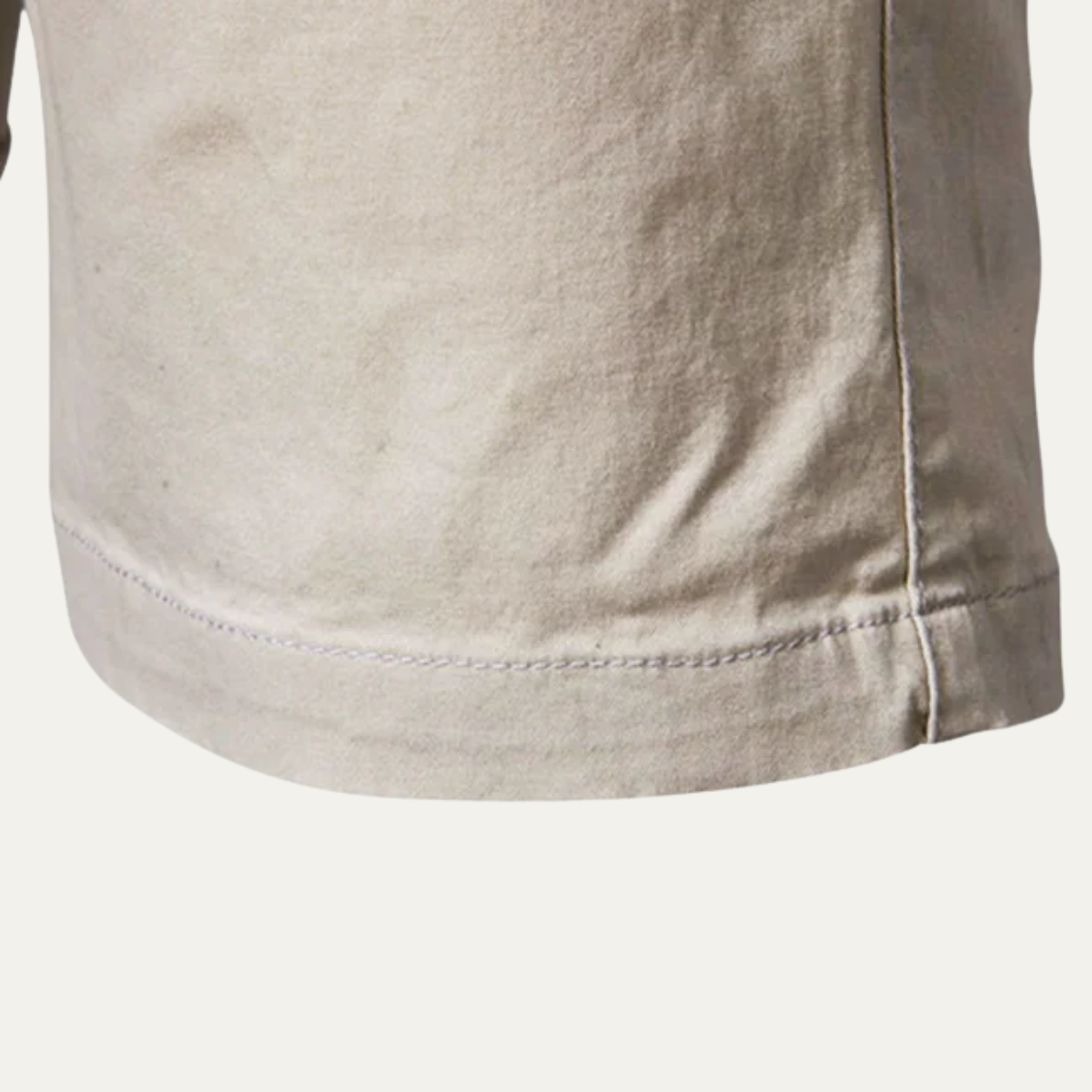 Callum | Men's Chino Shorts Cream Flat Front