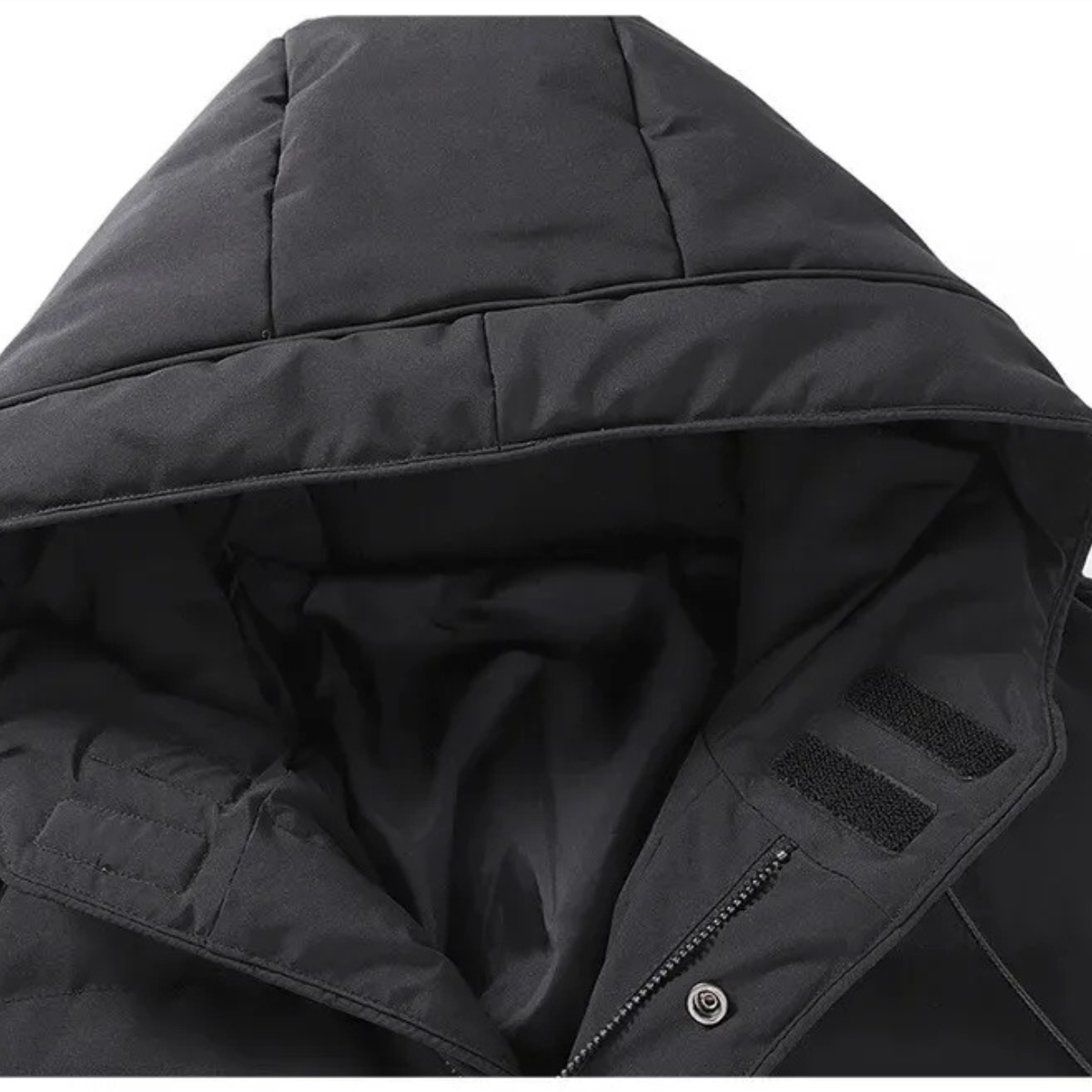 Hugo | Men's Puffer Jacket Black Long Hooded Quilted