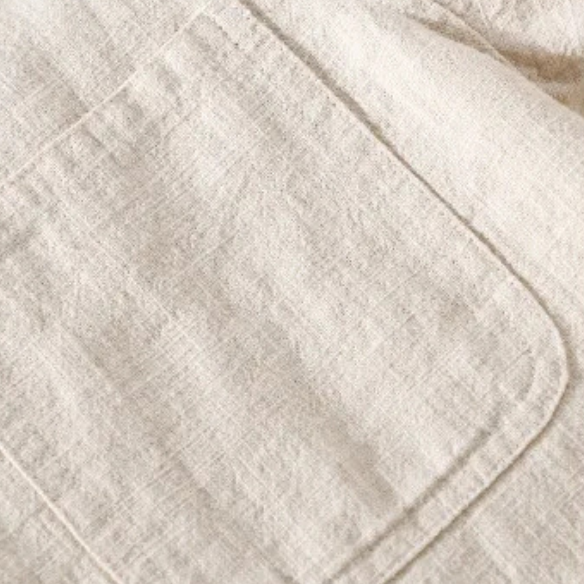 Hugo | Men's Casual Linen Shirt Jacket Cream With Pockets