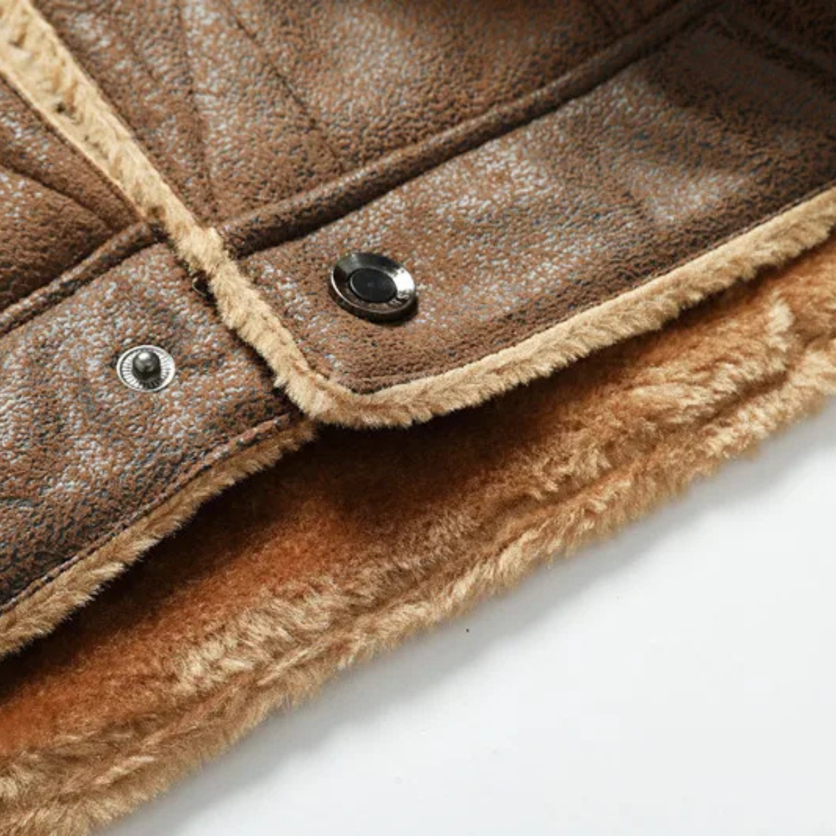 Ezra | Men's Sherpa Lined Denim Jacket Brown Warm