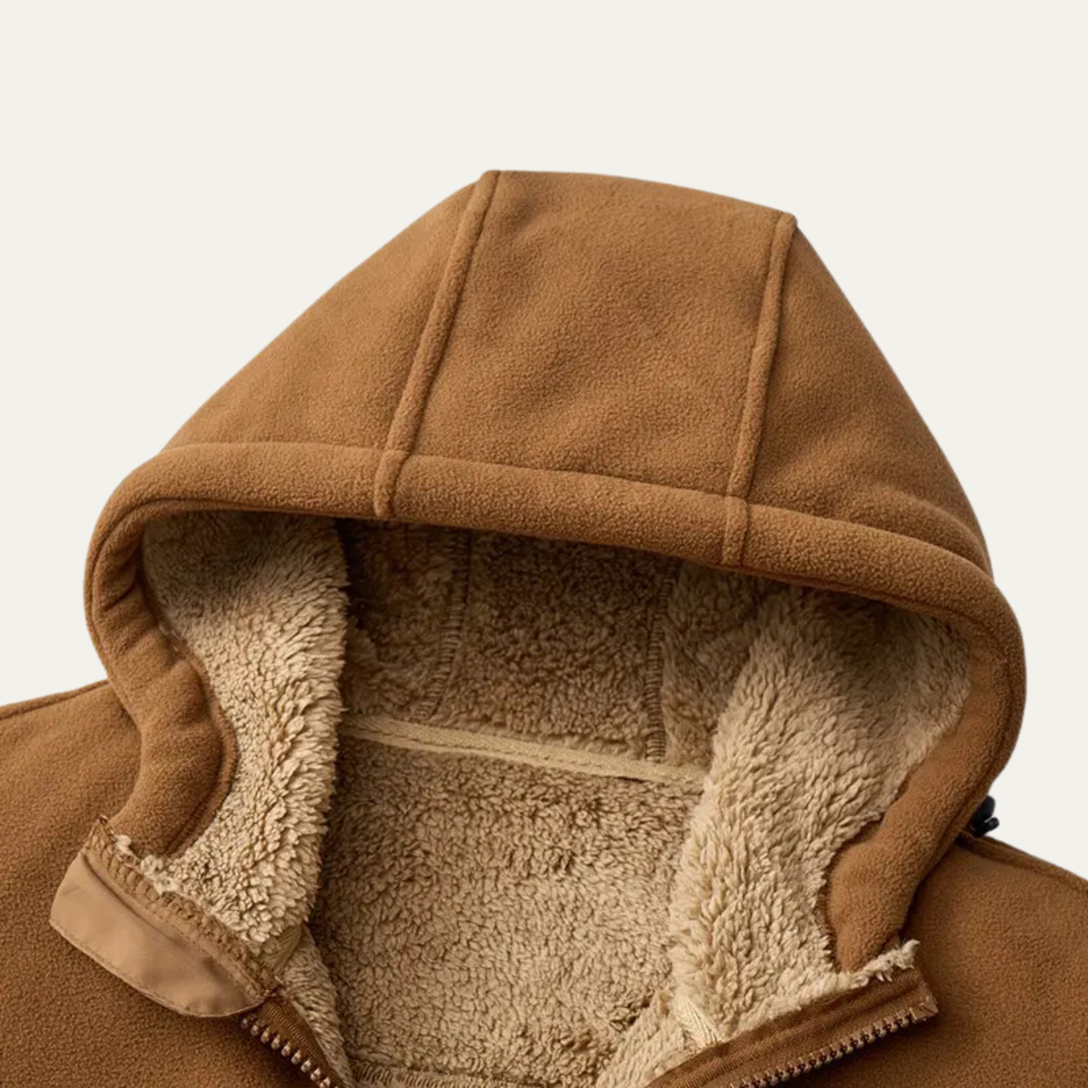Rowan | Men's Sherpa Lined Fleece Jacket Camel Hooded
