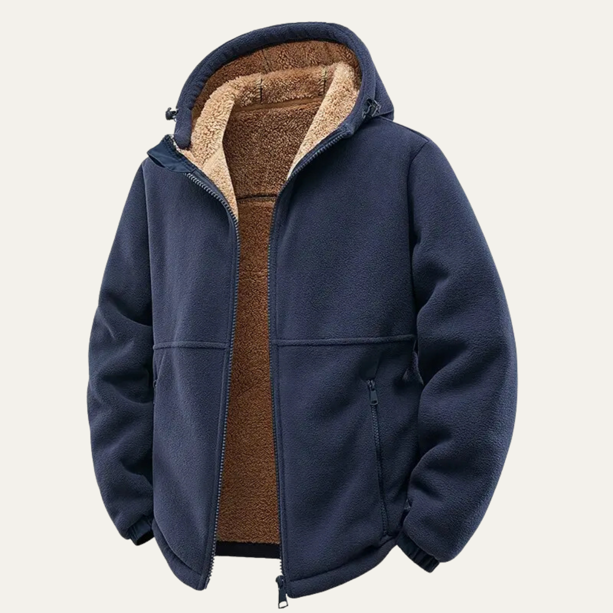 Rowan | Men's Sherpa Lined Fleece Jacket Camel Hooded