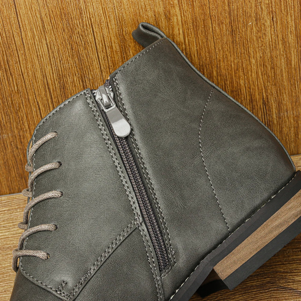 Axel | Men's Smart Casual Leather Lace Up Ankle Boots Gray