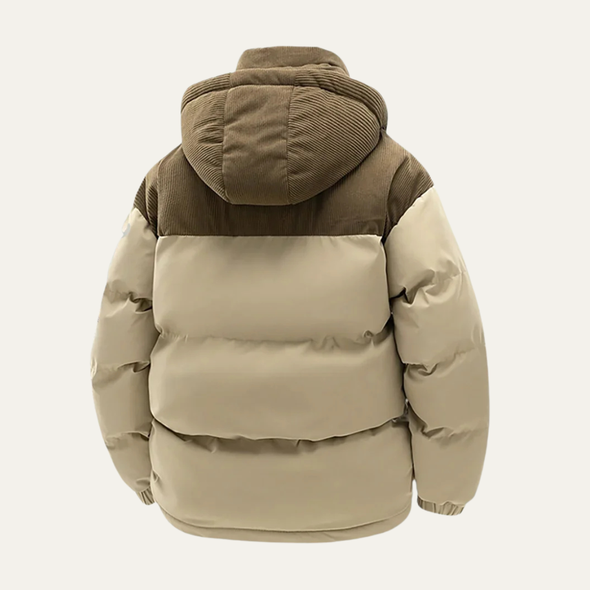Ash | Men's Puffer Jacket Cream Khaki Hooded Winter