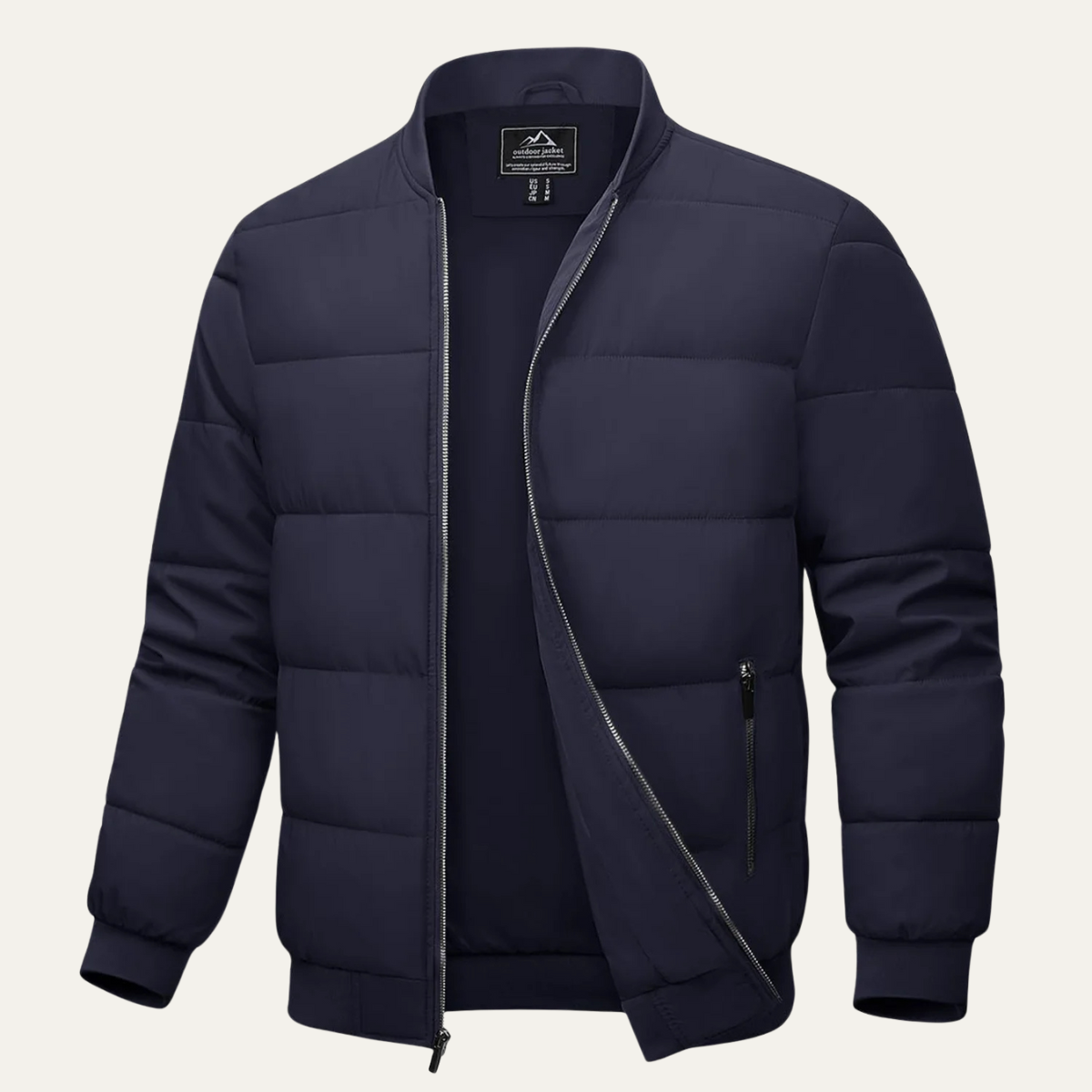 Ezra | Men's Puffer Jacket Black Quilted Zip Up