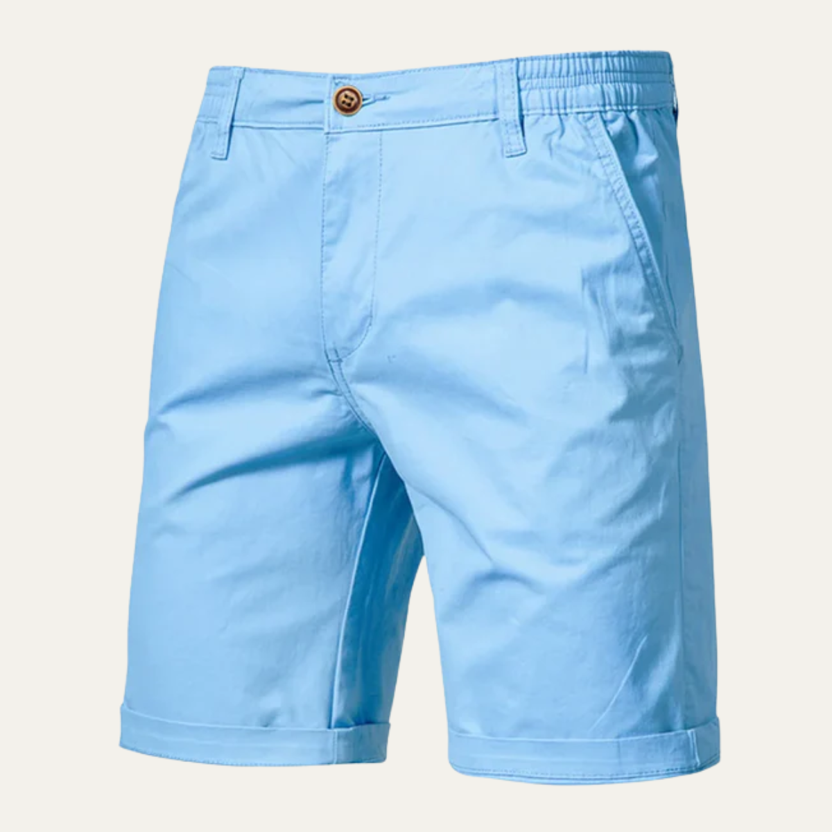 Callum | Men's Chino Shorts Cream Flat Front