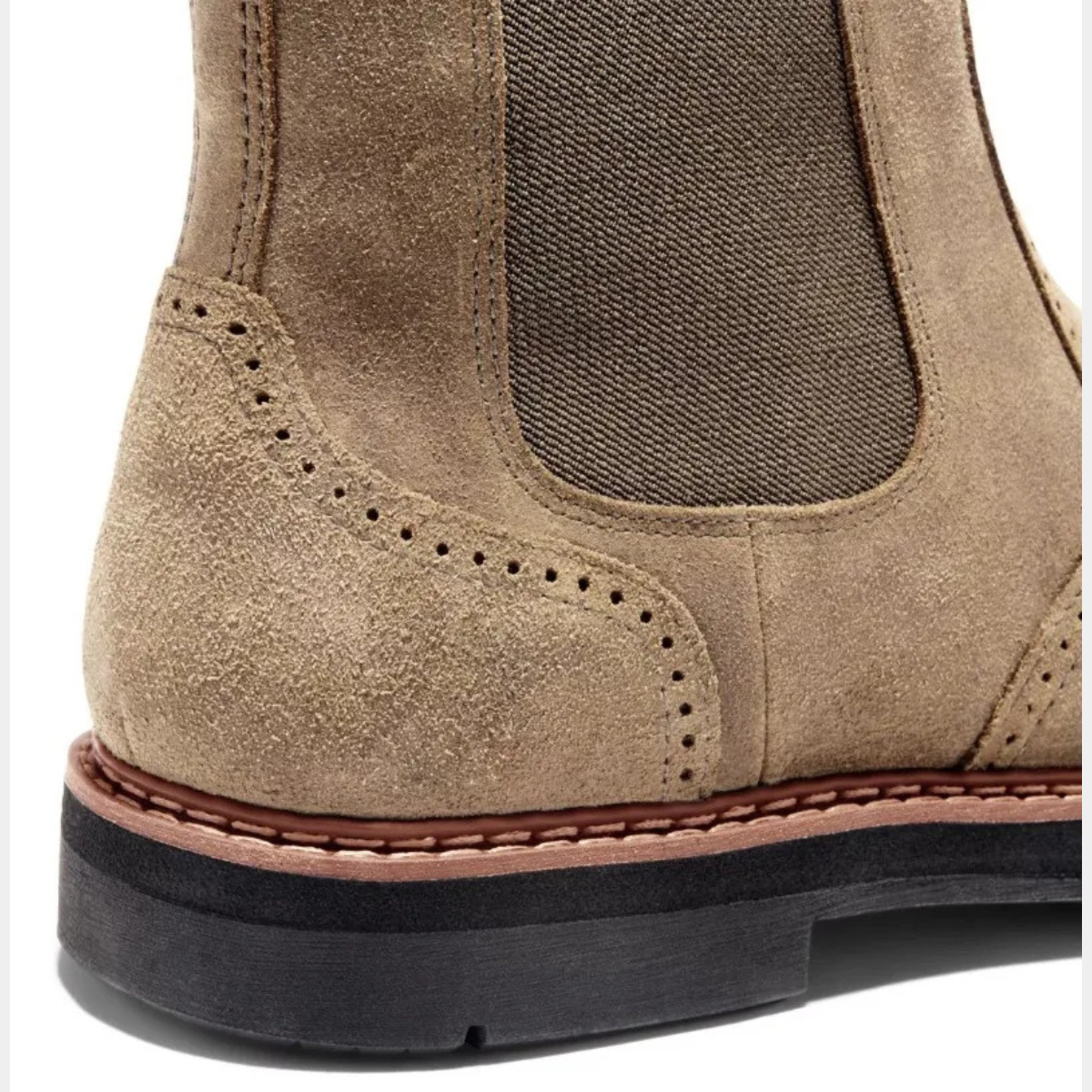 Beau | Men's Suede Chelsea Boots Beige Slip On