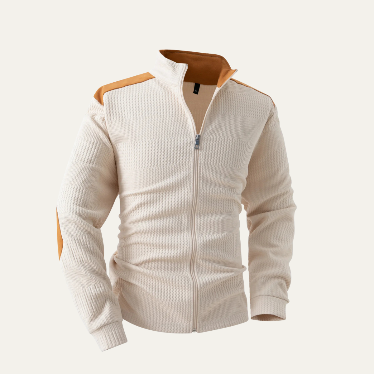 Wyatt | Men's Casual Zip Up Sweater Royal Blue Orange Trim