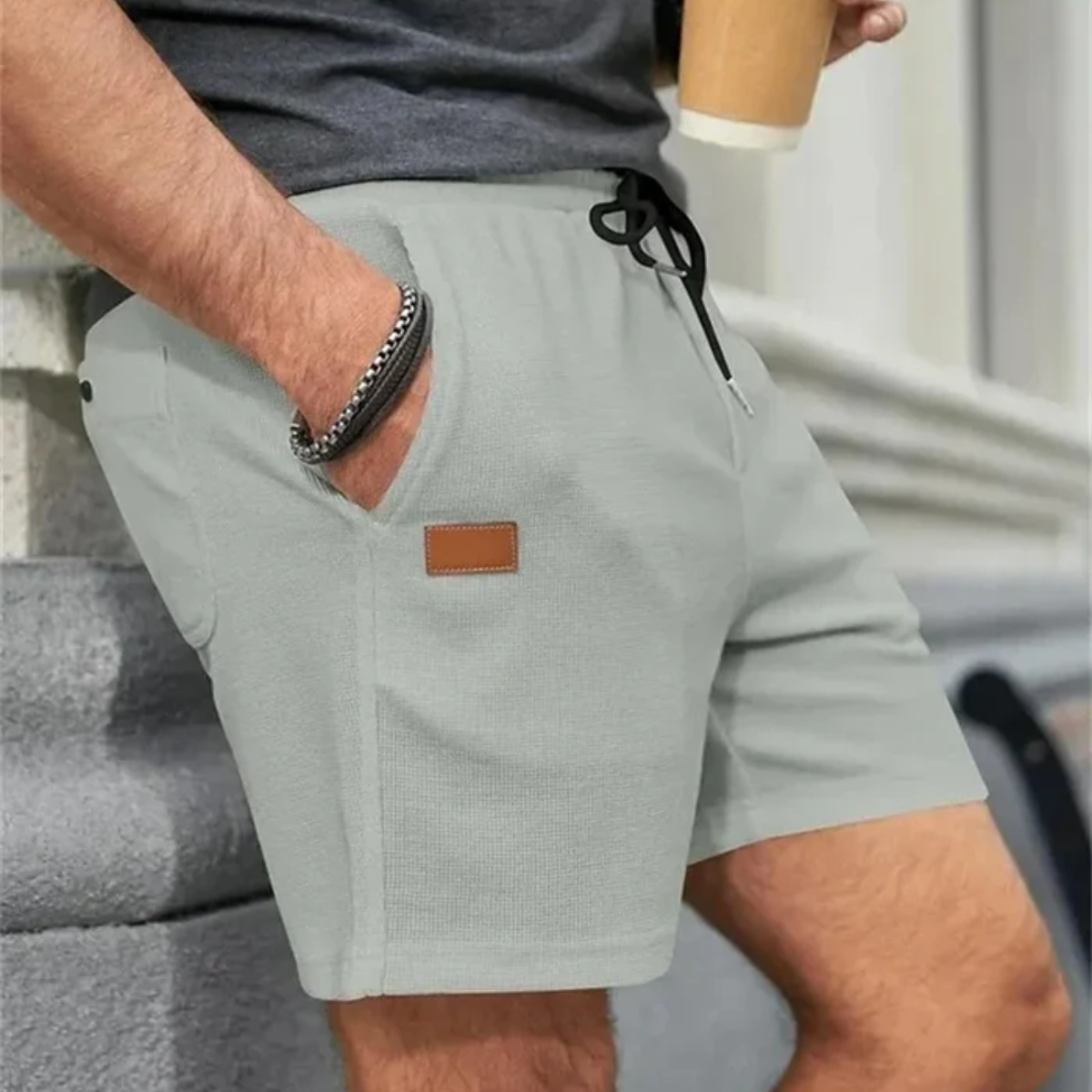 Tate | Men's Casual Shorts Light Blue Drawstring