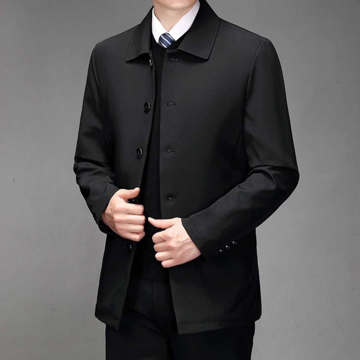 Axel | Men's Smart Casual Lightweight Button Jacket Navy