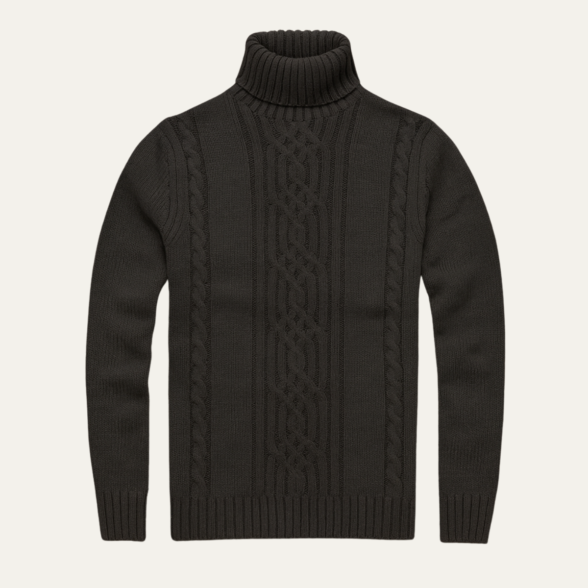Axel | Men's Cable Knit Turtleneck Sweater Black