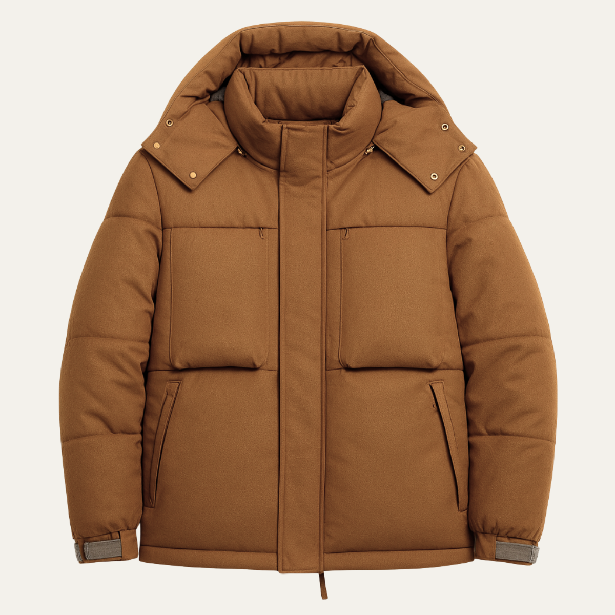 Axel | Men's Puffer Jacket Camel Blue Lined Hooded