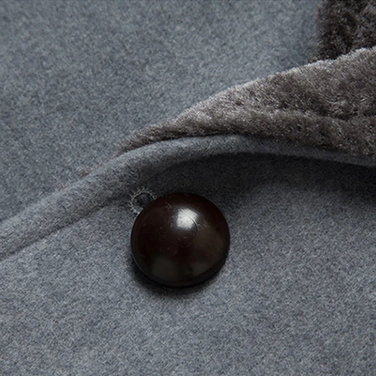 Axel | Men's Gray Wool Coat Faux Fur Collar