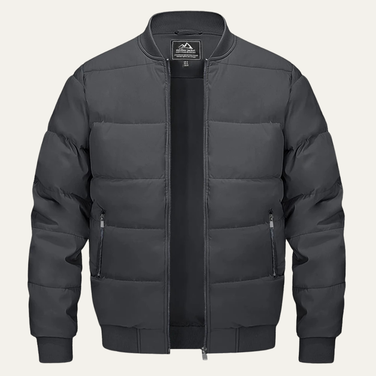 Ezra | Men's Puffer Jacket Black Quilted Zip Up