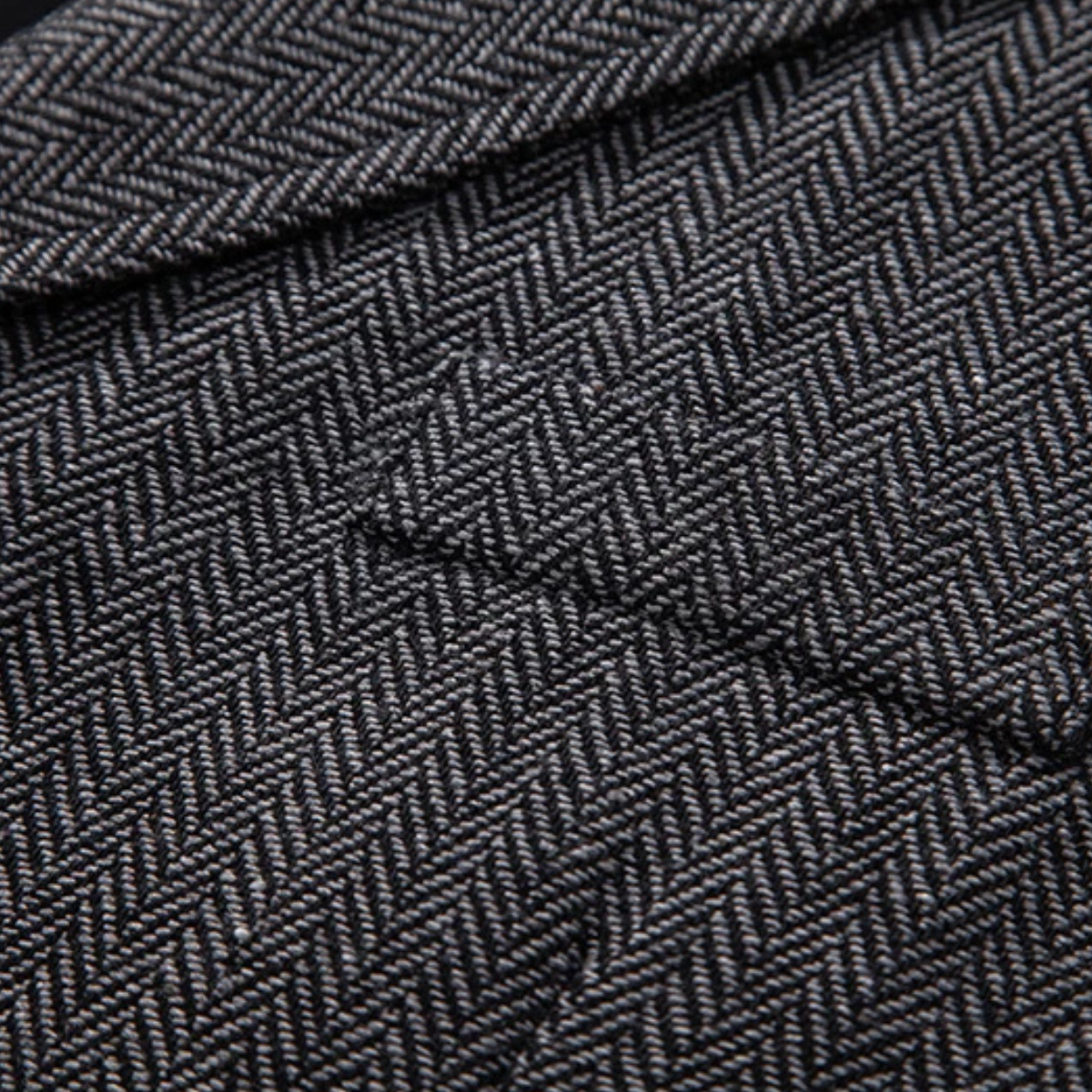 Orson | Men's Herringbone Suit Vest Charcoal Gray With Chain