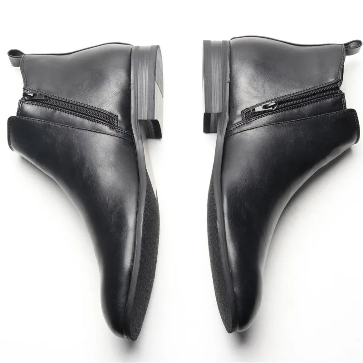 Axel | Men's Leather Chelsea Ankle Boots Brown Elastic Side Panels