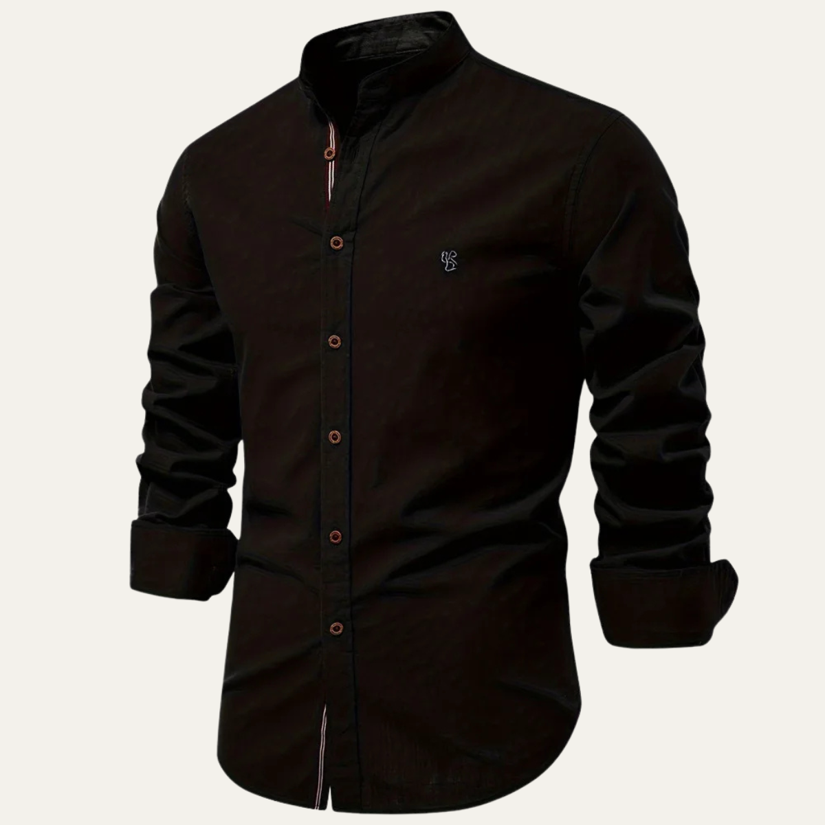 Eli | Men's Casual Button Up Shirt Black Cotton Linen