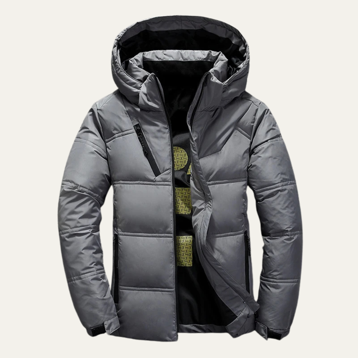 Axel | Men's Puffer Jacket Black Hooded Winter