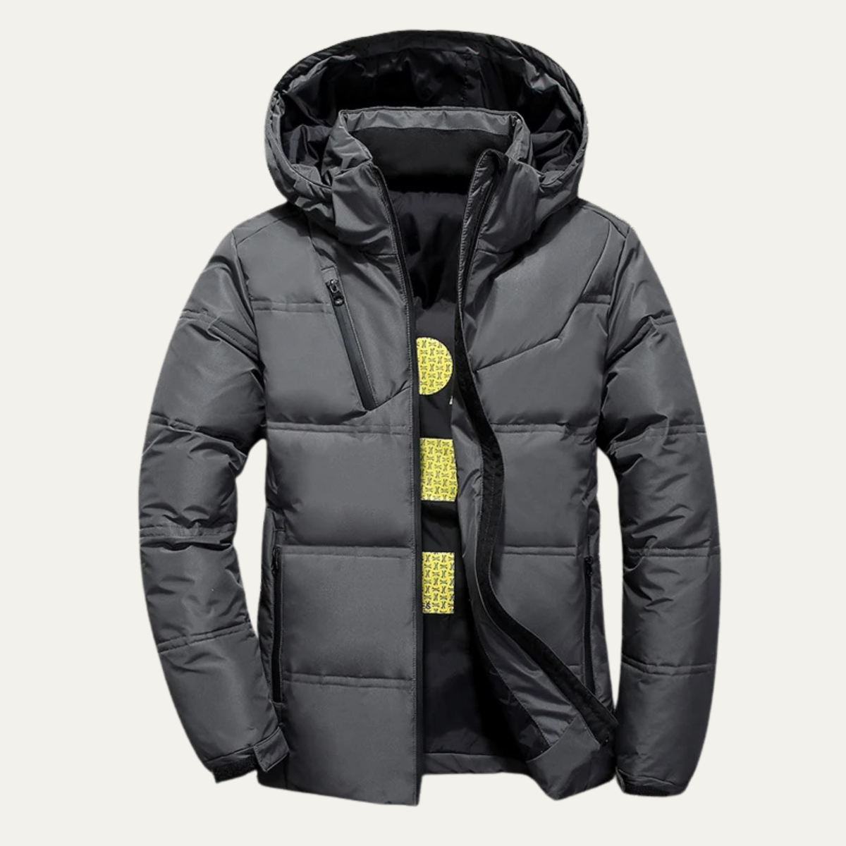 Axel | Men's Puffer Jacket Black Hooded Winter