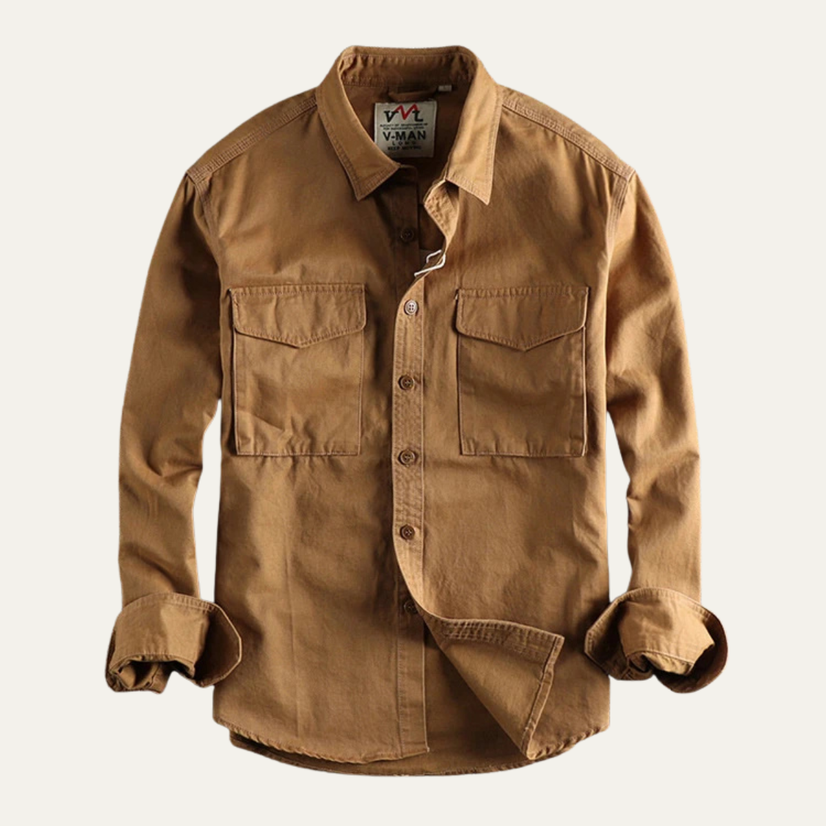 Axel | Men's Utility Canvas Shirt Jacket Tan