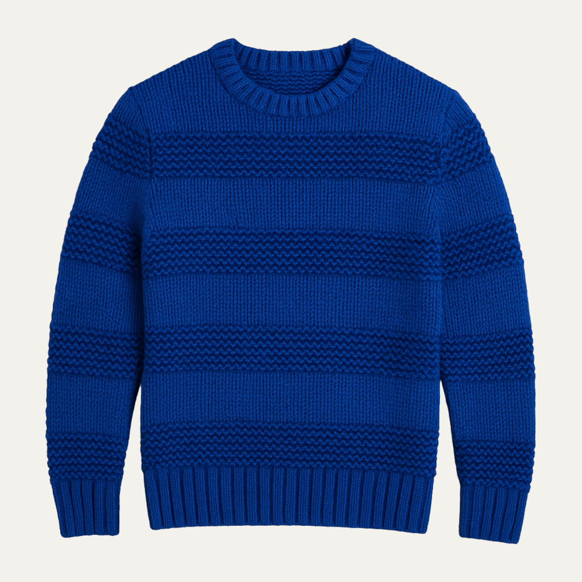 Asher | Men's Cable Knit Sweater Navy Crew Neck