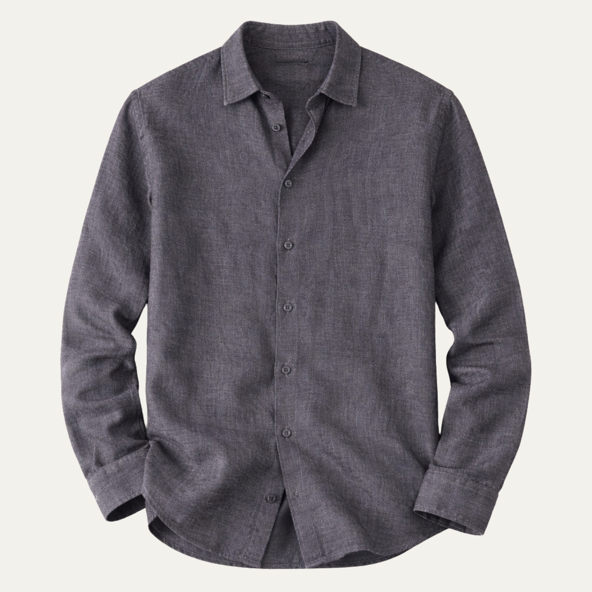 Ash | Men's Button Up Shirt Charcoal Gray Long Sleeve
