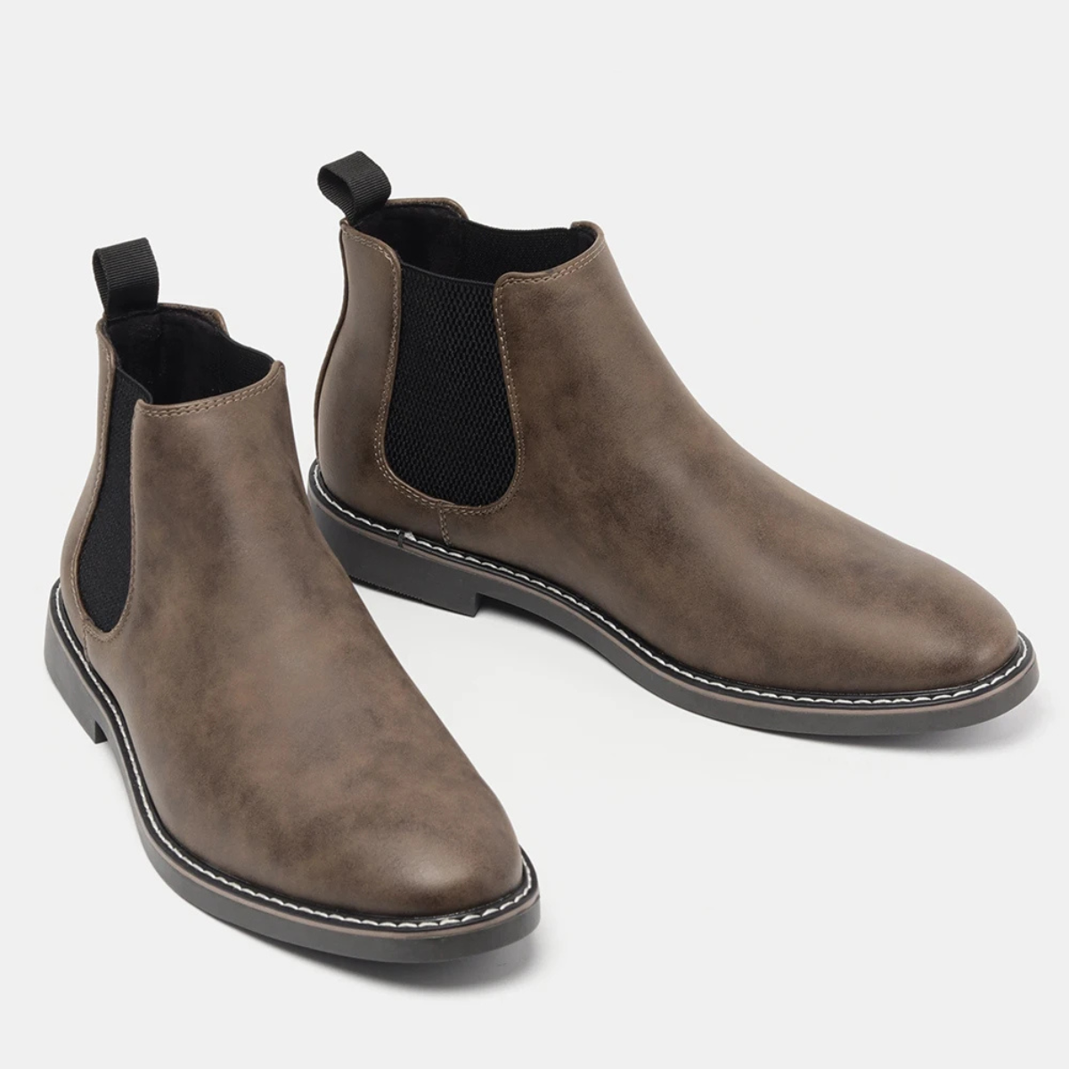 Leo | Men's Chelsea Ankle Boots Brown Suede Slip On