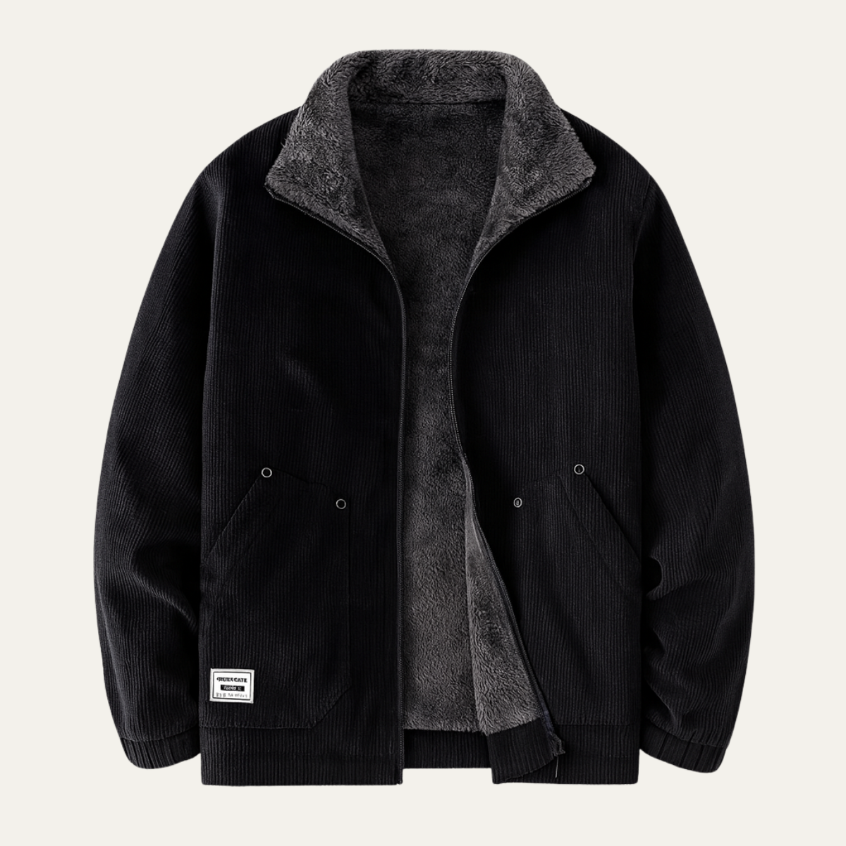 Jasper | Men's Corduroy Fleece Jacket Olive Sherpa Lined