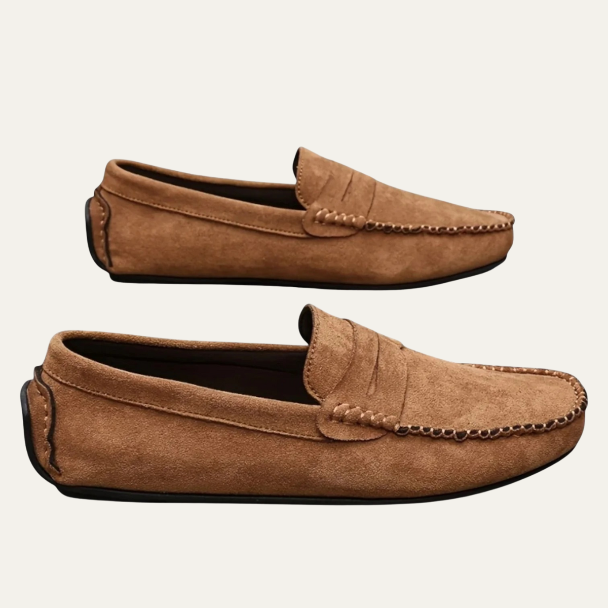 Luca | Men's Suede Loafer Moccasin Tan Slip On