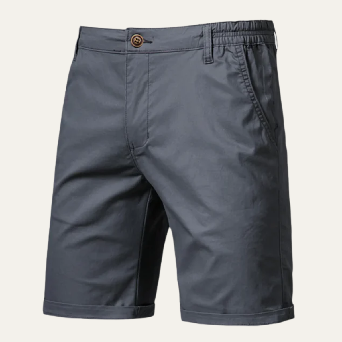 Callum | Men's Chino Shorts Cream Flat Front
