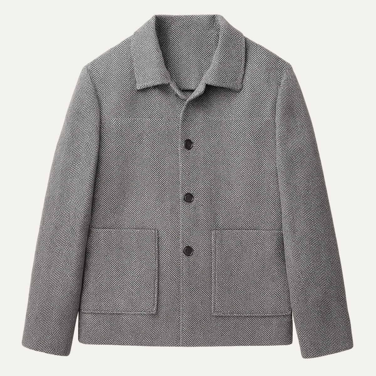 Ash | Men's Herringbone Blazer Gray Button Front Casual