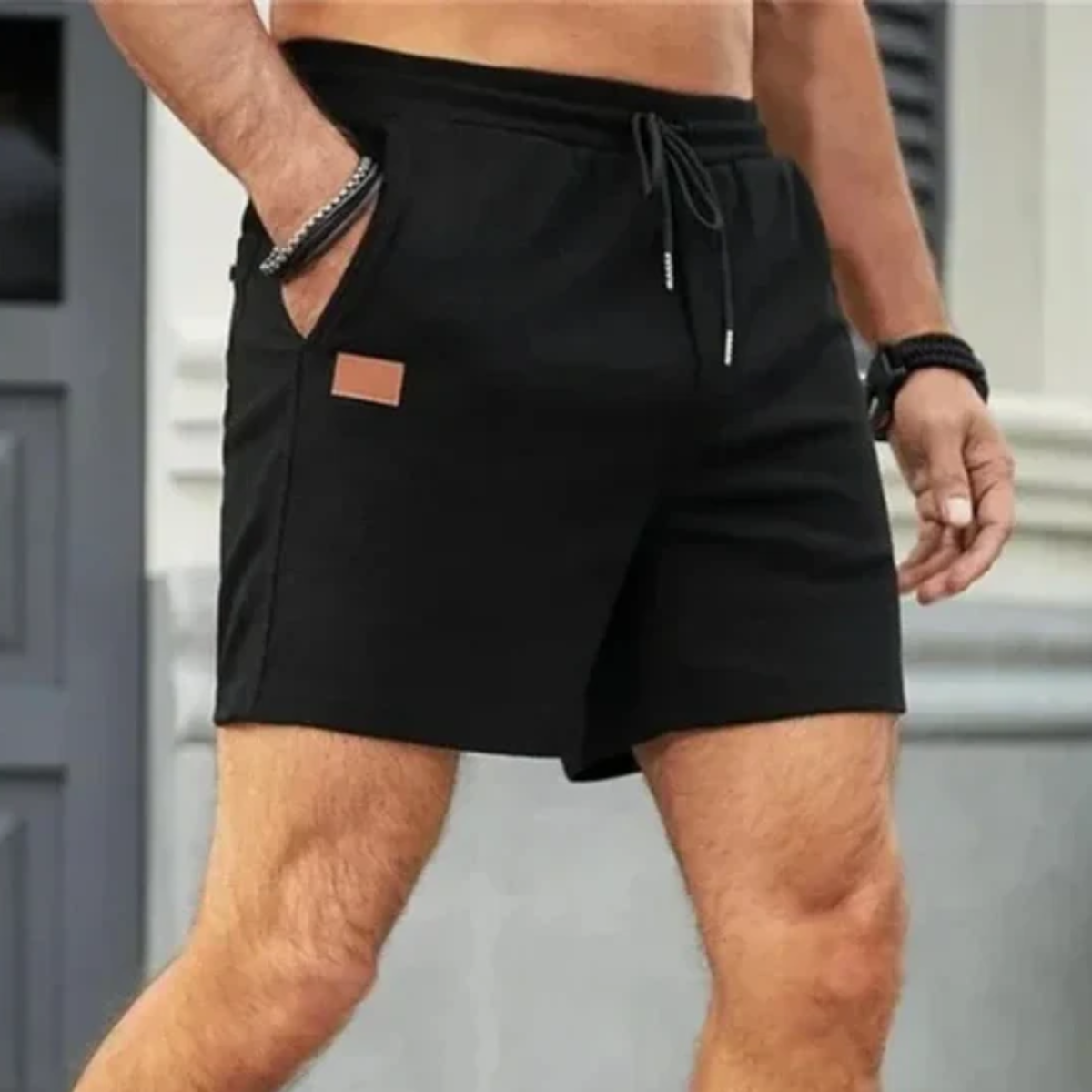 Tate | Men's Casual Shorts Light Blue Drawstring