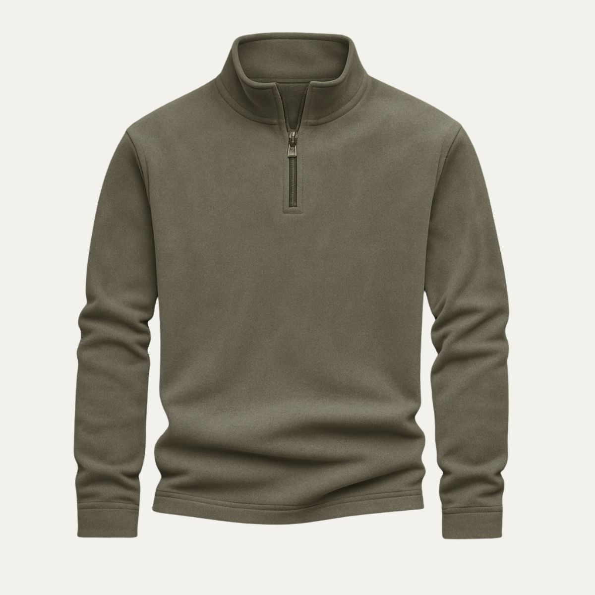 Axel | Men's Quarter Zip Sweater Cream Long Sleeve Mock Neck