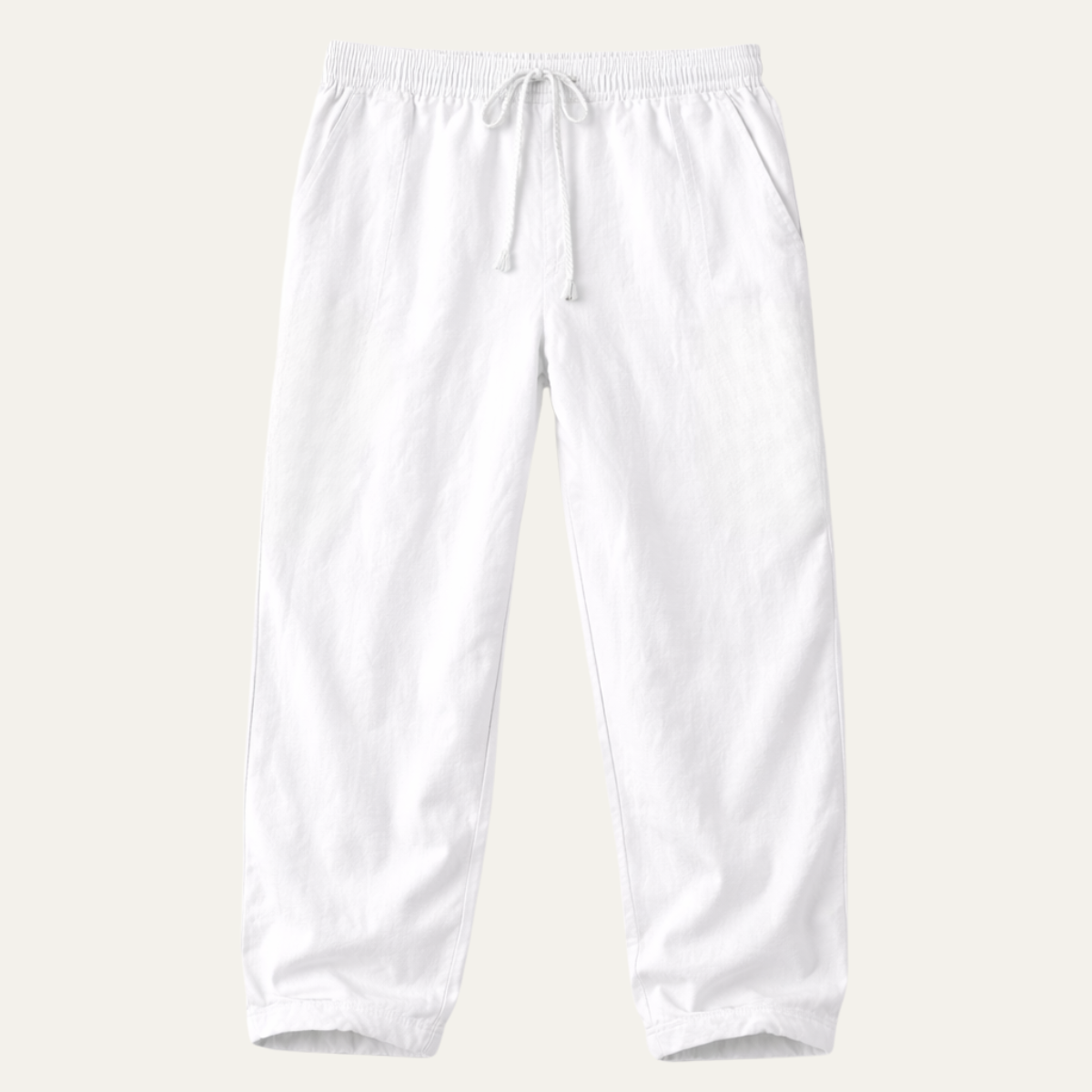 Lars | Men's Linen Pants White Drawstring Relaxed Fit