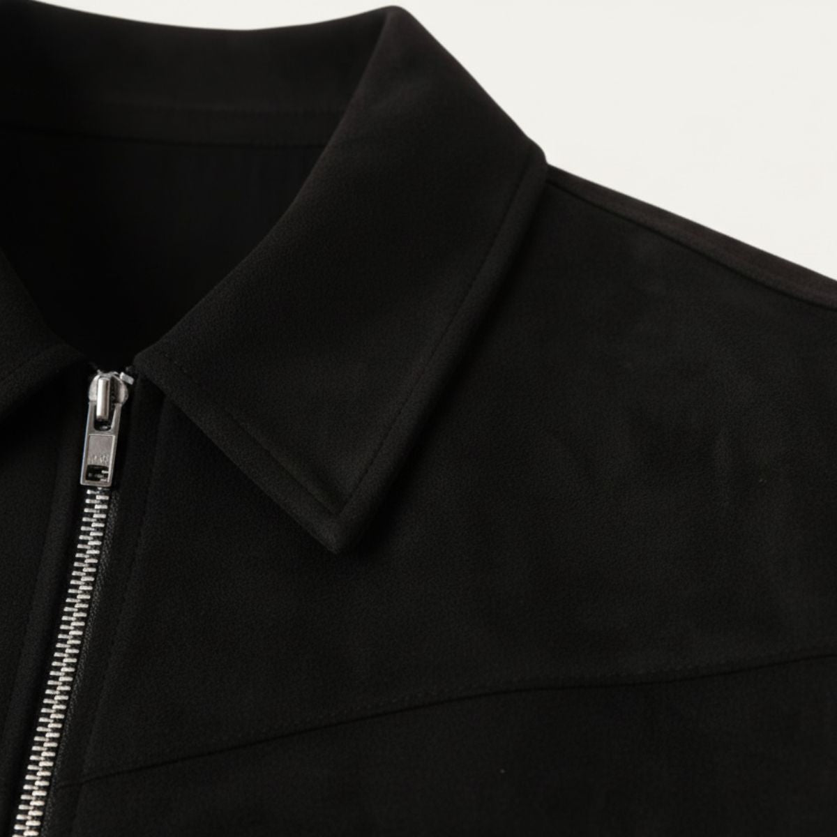 Axel | Men's Suede Leather Jacket Brown Collared Zip Up