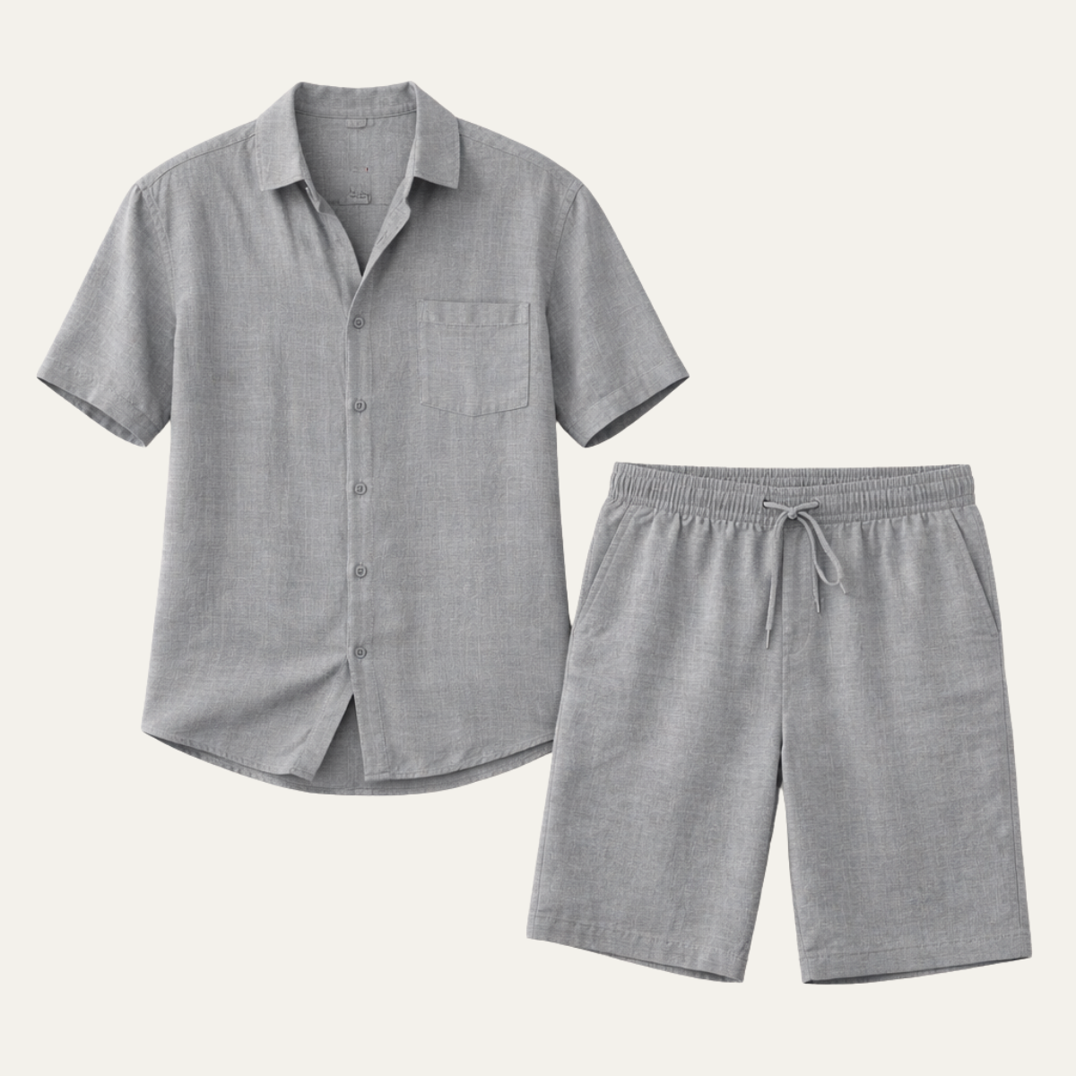 Sage | Men's Casual Linen Shorts Set Gray