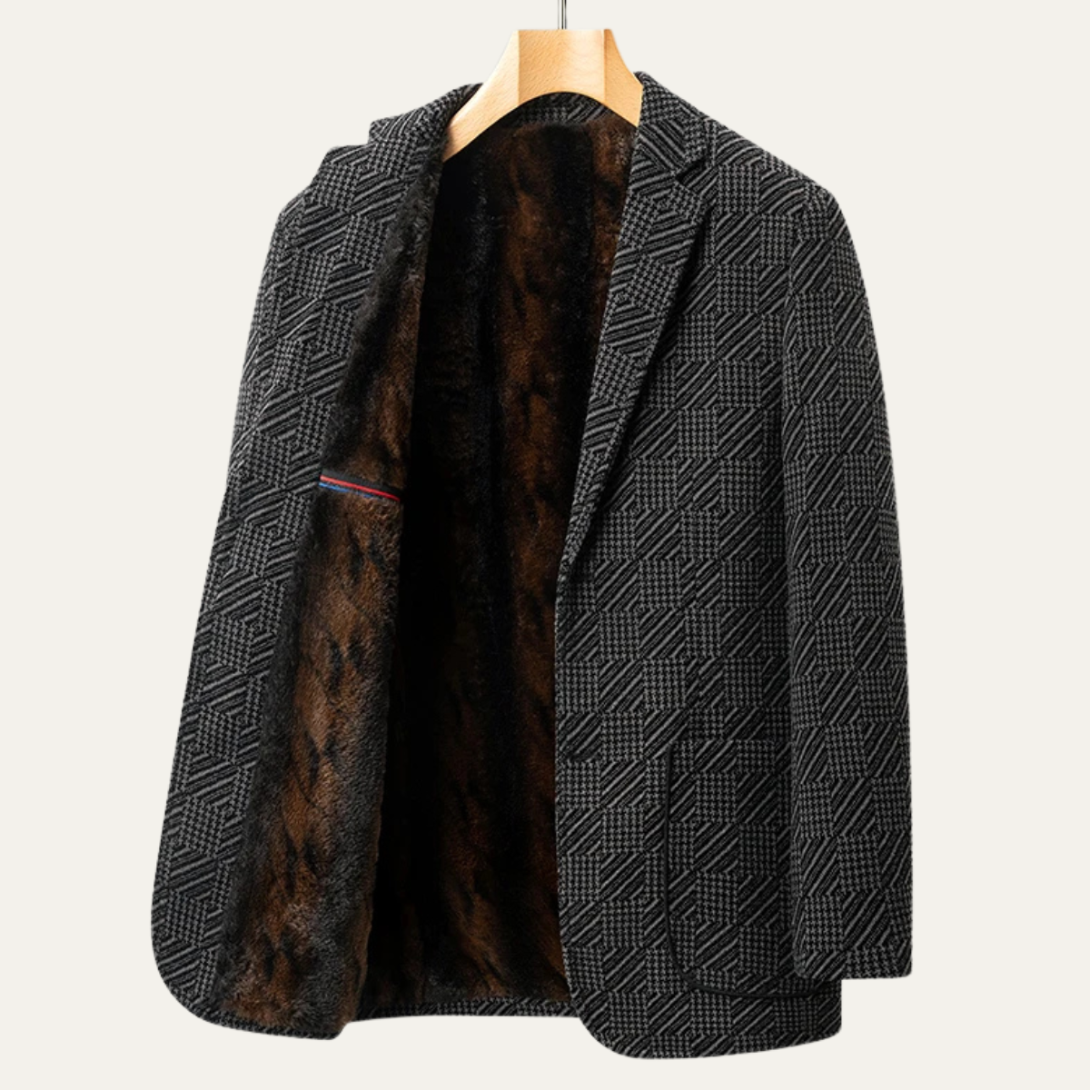 Axel | Men's Textured Blazer Charcoal Gray Fleece Lined