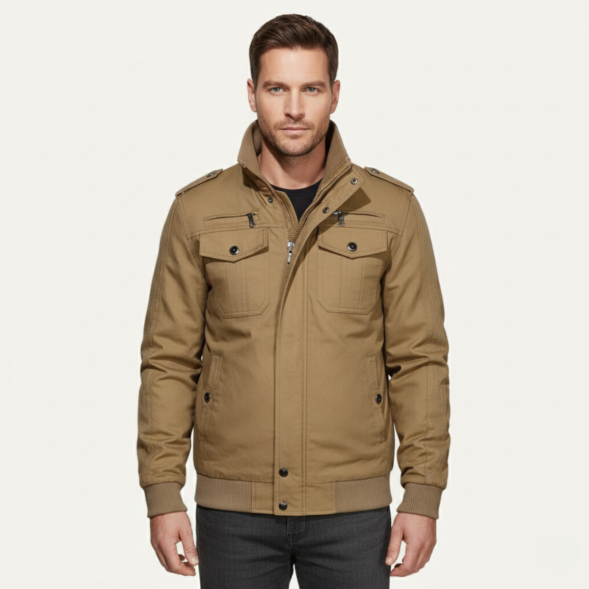 Voss | Men's Utility Jacket Olive Green Fleece Lined