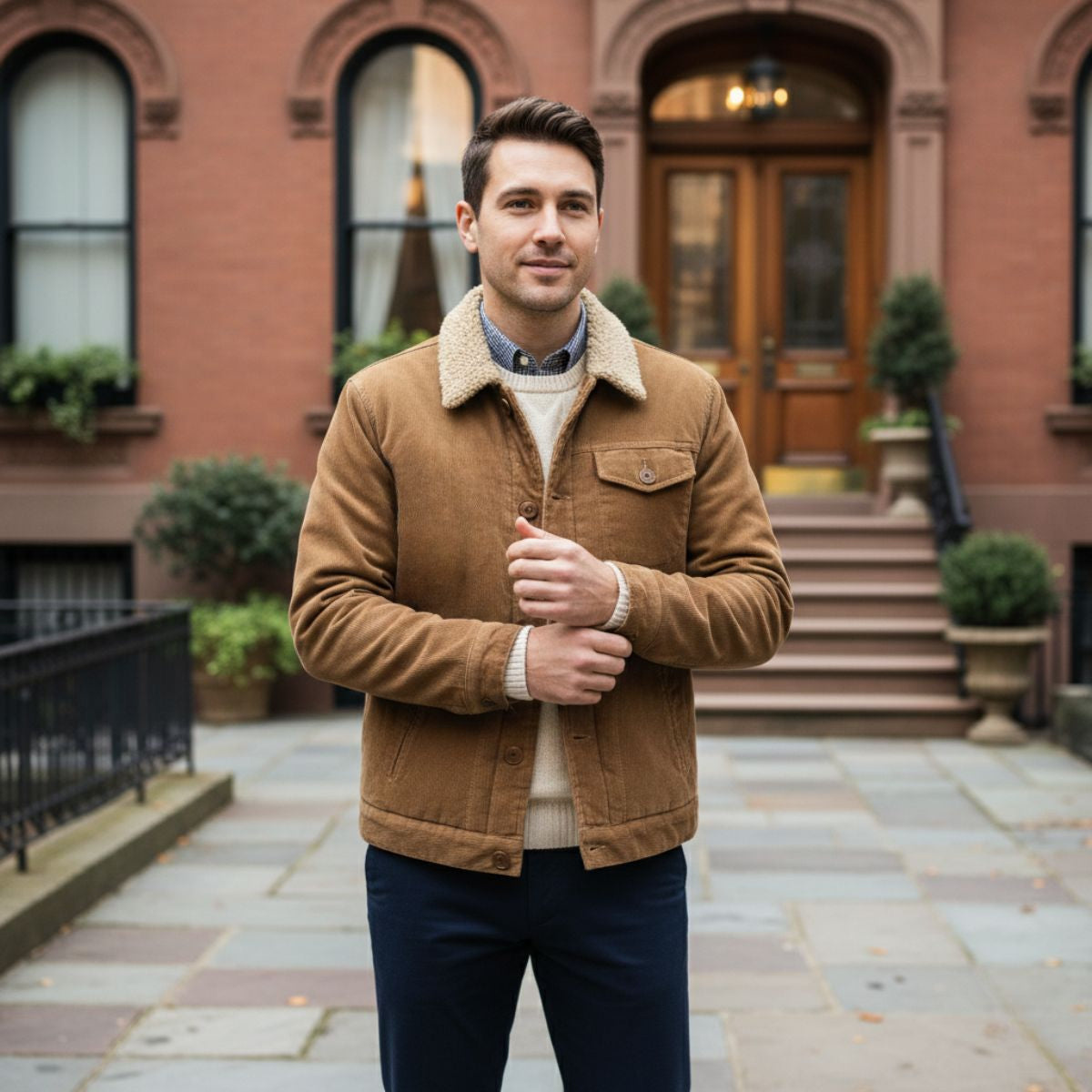 Hugo | Men's Sherpa Lined Corduroy Jacket Tan