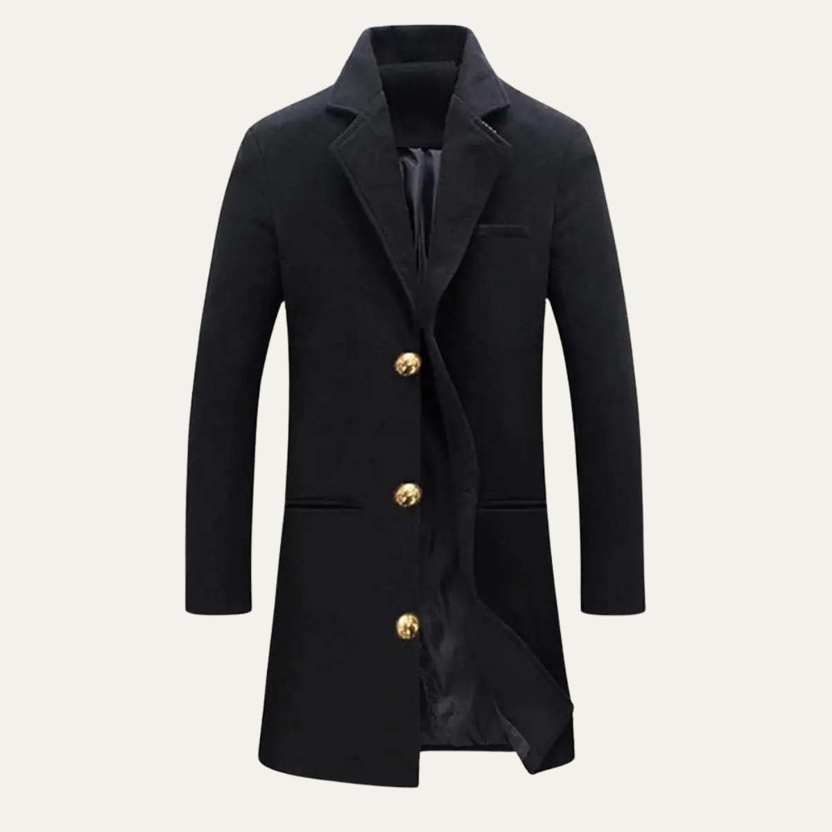 Wyatt | Men's Wool Blend Overcoat Black