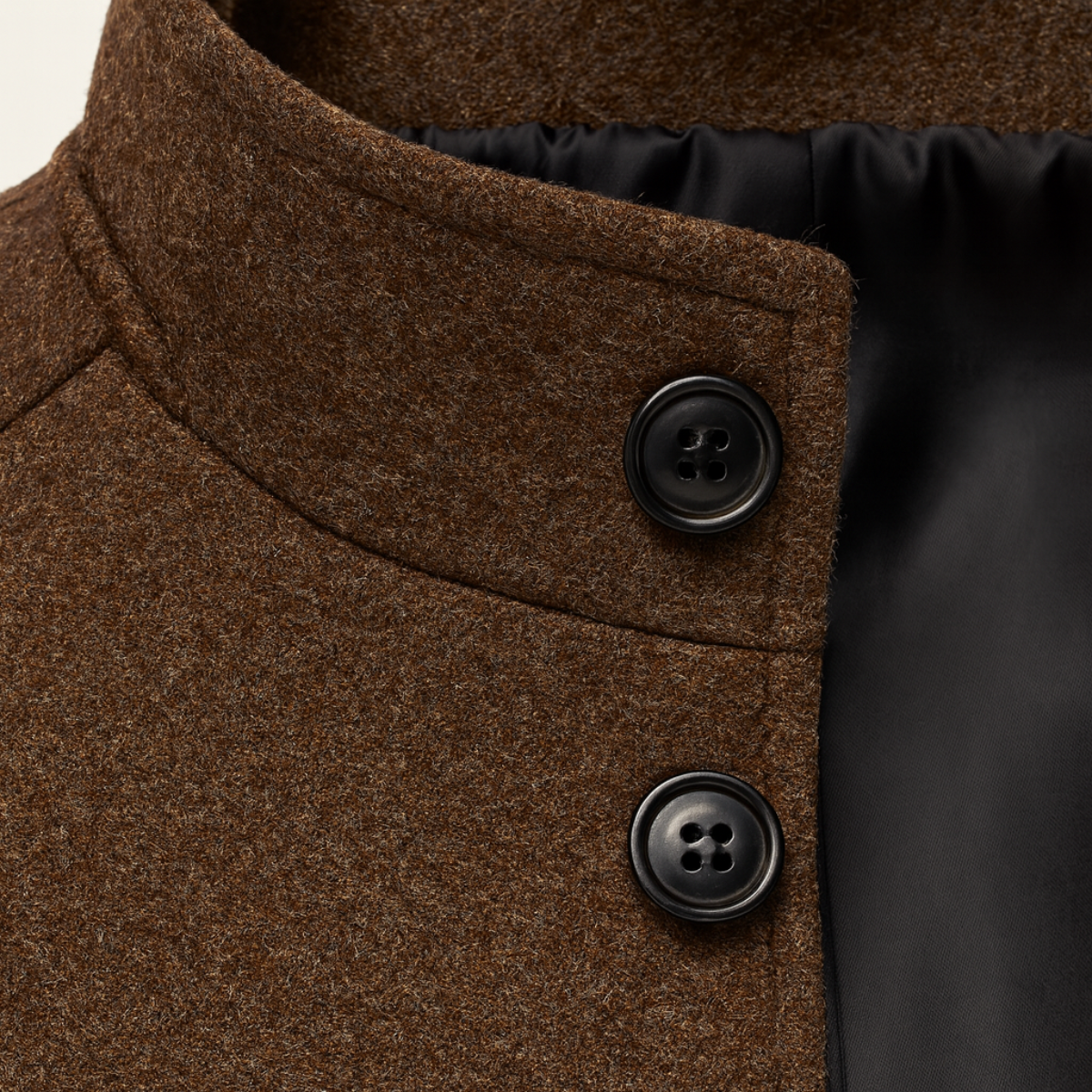 Bram | Men's Wool Blend Overcoat Brown Button Up
