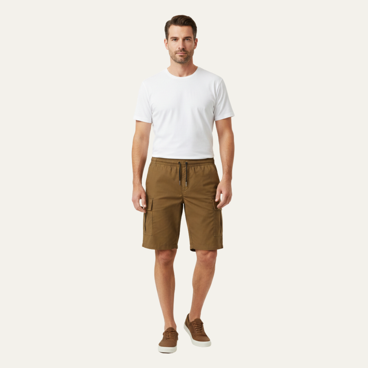 Beau | Men's Cargo Shorts Olive Lightweight Multi Pocket