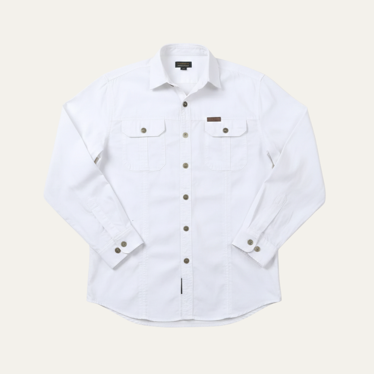Beau | Men's Casual Utility Shirt Olive Green Multi Pocket