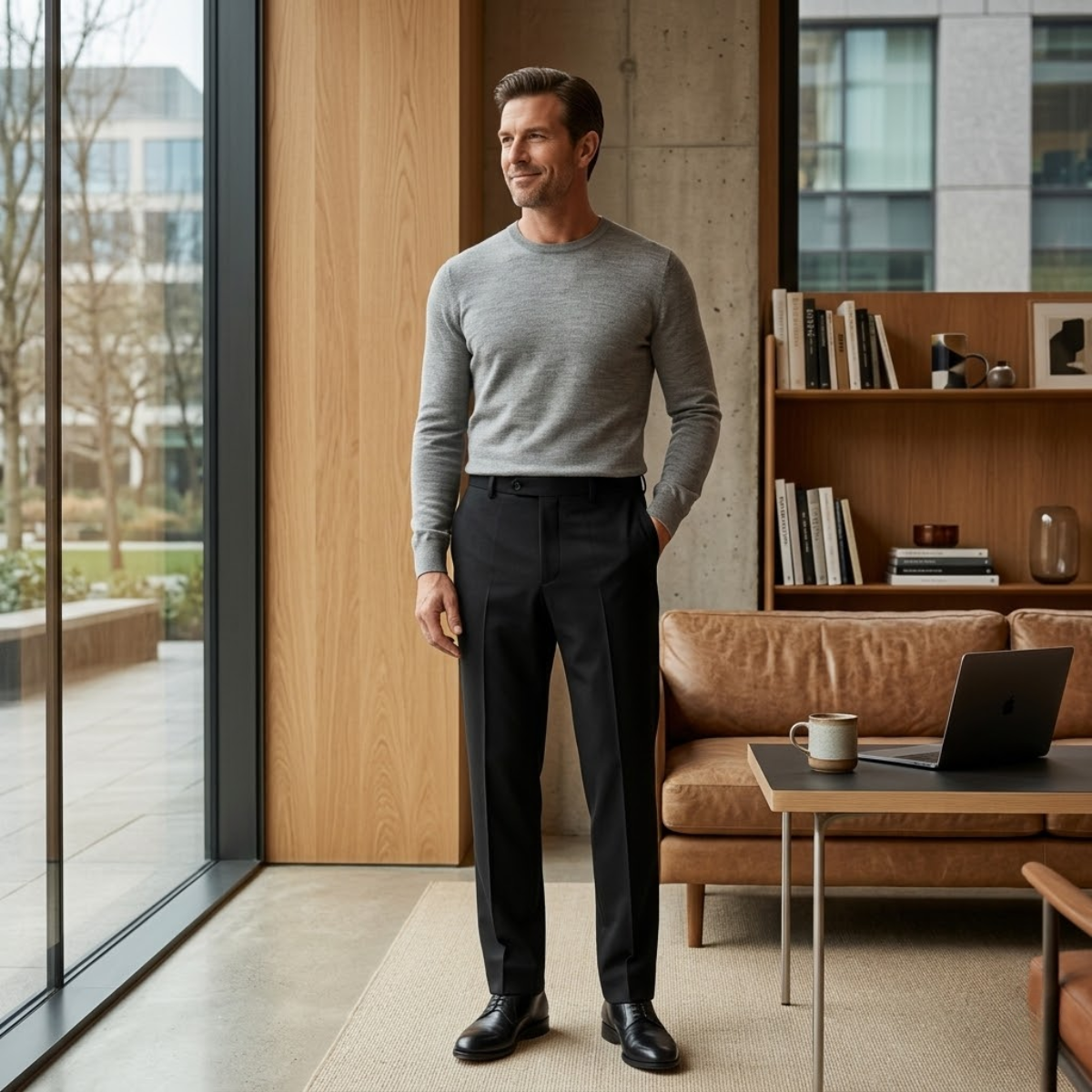 Sage | Men's Tailored Dress Pants Black