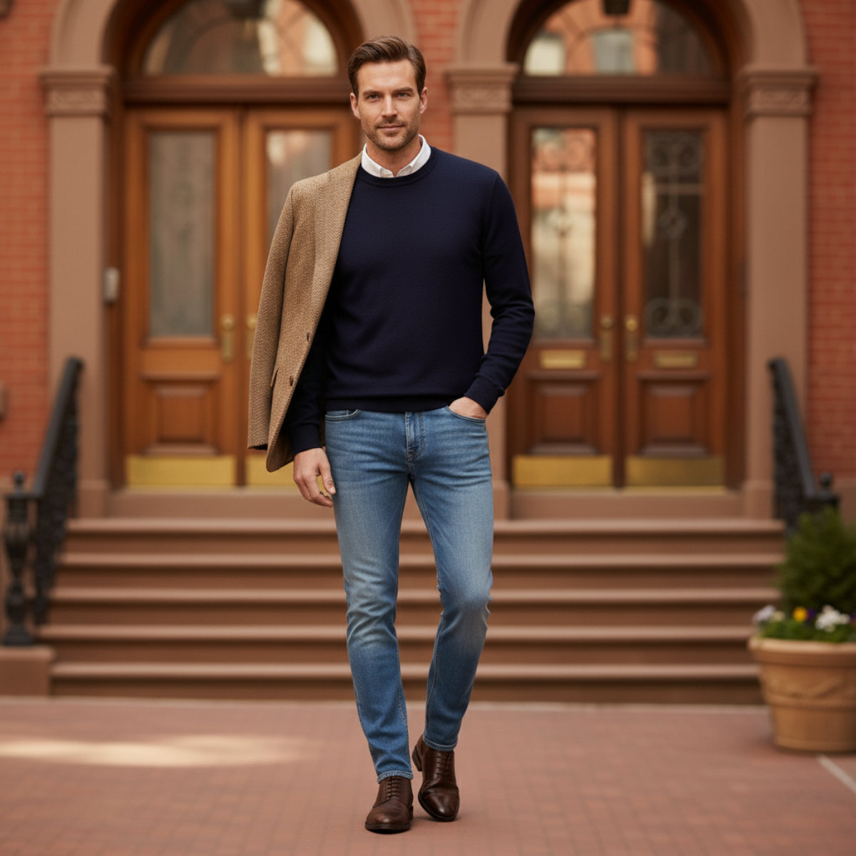 Jude | Men's Slim Fit Jeans Light Blue Stretch